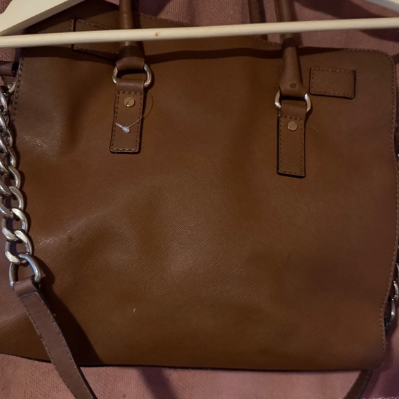 Michael Kors purse Hamilton Satchel Bag with Gold chain brown or camel colour - Picture 3 of 5